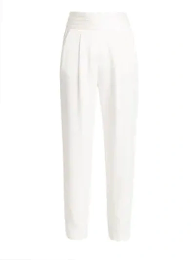 Shop Emporio Armani Cady Straight Pants In White