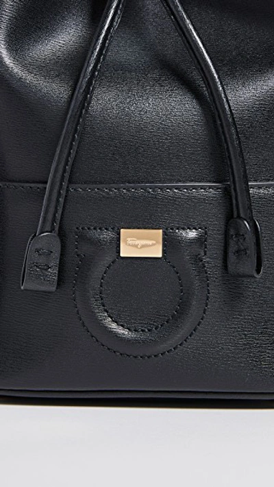 Shop Ferragamo City Bucket Bag In Nero