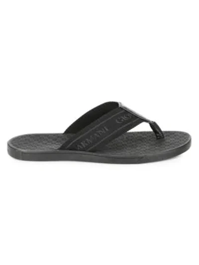 Shop Giorgio Armani Thong Sandals In Black