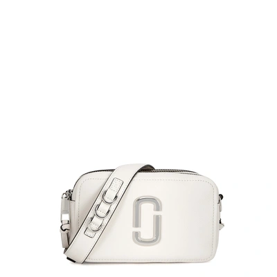 Shop Marc Jacobs Softshot 21 White Leather Shoulder Bag
