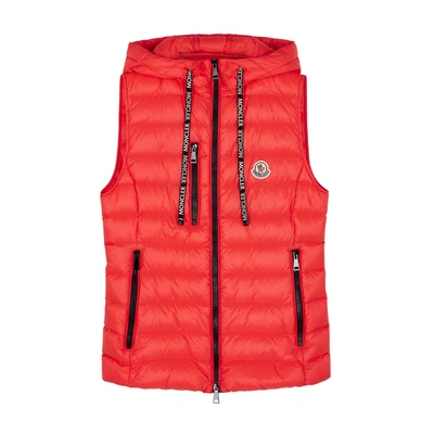 Shop Moncler Sucrette Coral Quilted Shell Gilet In Red