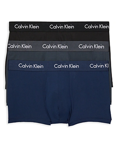 Shop Calvin Klein Trunks - Pack Of 3 In Black/mink/blue Shadow