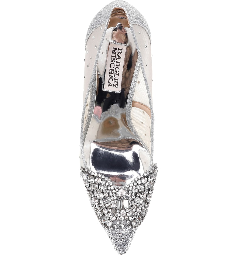 badgley mischka quintana mesh embellished pumps