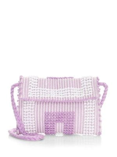 Shop Antonello Tedde Women's Suni Rombi Woven Cotton Crossbody Bag In Lilac