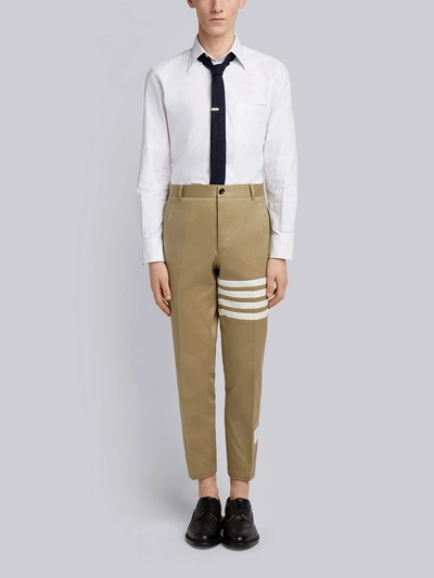 Thom Browne Seamed 4-bar Stripe Unconstructed Chino Trouser In Cotton Twill In Neutrals
