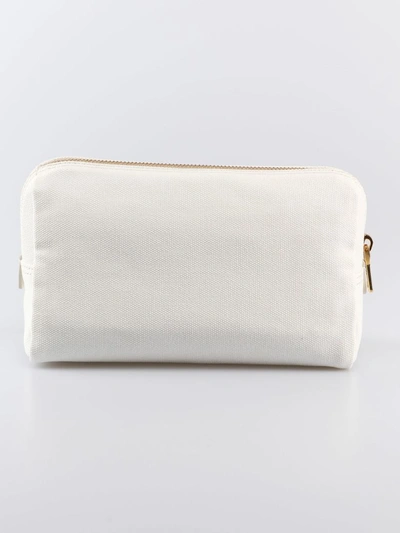 Shop Prada Cosmetic Pouch In Bianco+blu