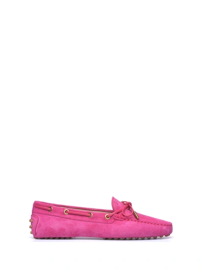 Shop Tod's Suede Loafer In Fucsia