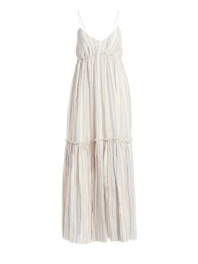 Shop Zimmermann Tiered Maxi Dress In Rainbow Stripe