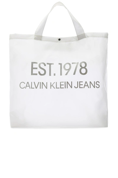 Shop Calvin Klein Est. 1978 Logo Big Tote In Transparent