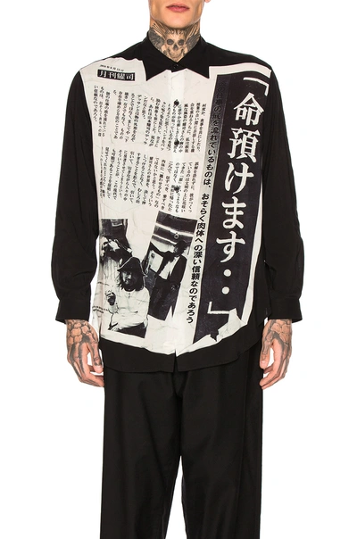 Shop Yohji Yamamoto Entrust Life Shirt In Black