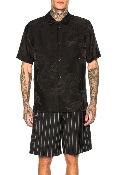 Black Dragon Jacquard Shirt In Black.