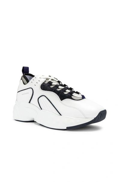 Shop Acne Studios Rockaway Leather Sneakers In Multi White