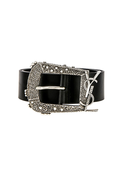 Shop Saint Laurent Belt In Black