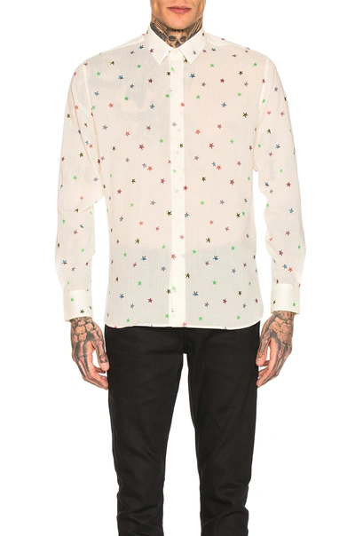 Shop Saint Laurent Star Print Shirt In Multi