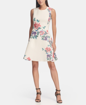 dkny white floral dress