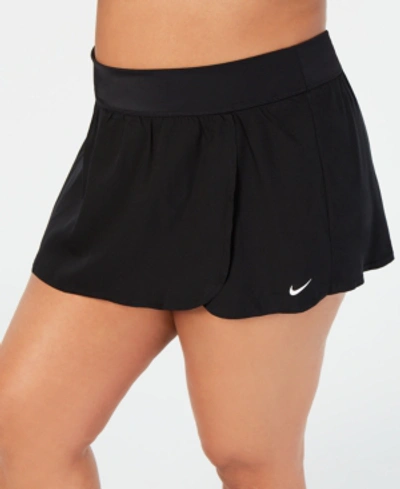 Shop Nike Plus Size Element Swim Boardskirt In Black