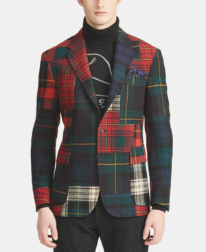 patchwork polo jacket