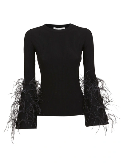 Shop Valentino Mesh Detail Sweater In No Nero