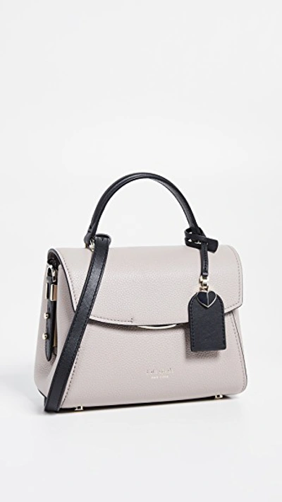 Shop Kate Spade Grace Small Top Handle Satchel In Warm Taupe/black