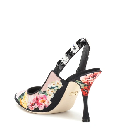 Shop Dolce & Gabbana Floral Slingback Pumps In Multicoloured