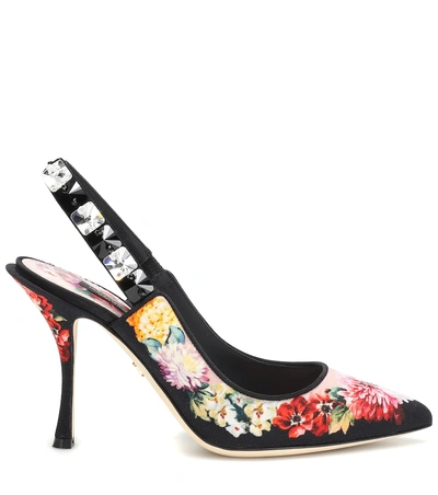 Shop Dolce & Gabbana Floral Slingback Pumps In Multicoloured