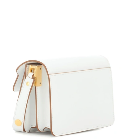 Shop Marni Trunk Mini Leather Shoulder Bag In White