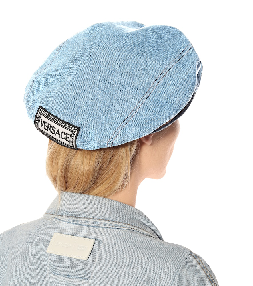 versace denim beret