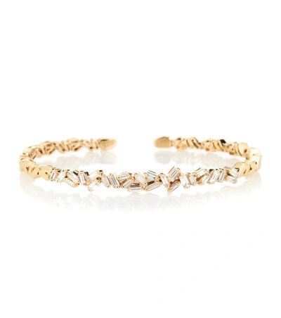 Shop Suzanne Kalan Fireworks 18kt Gold And Diamond Bangle