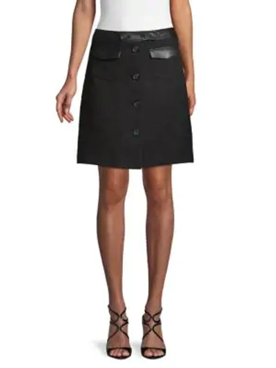 Shop Karl Lagerfeld Tweed Mini Skirt In Black