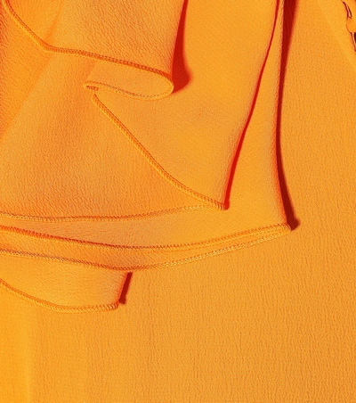 Shop N°21 Ruffled Crêpe Midi Dress In Yellow