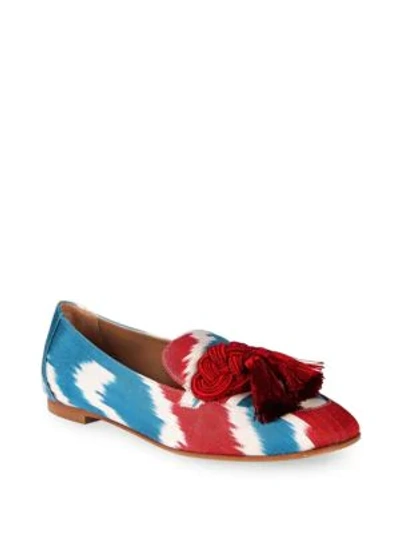 Shop Aquazzura Legend Tassel Loafers In Red White And Blue