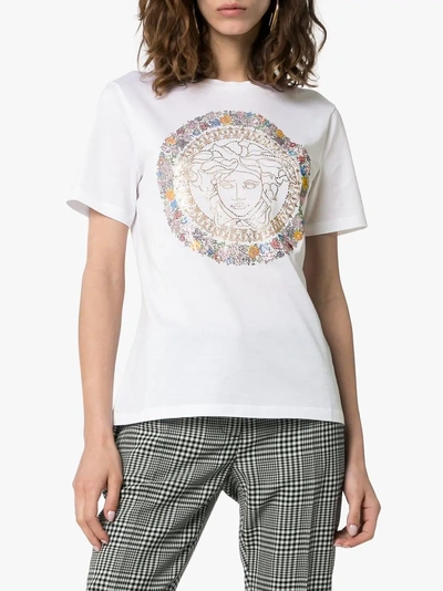 Shop Versace Medusa Icon Print T-shirt In White