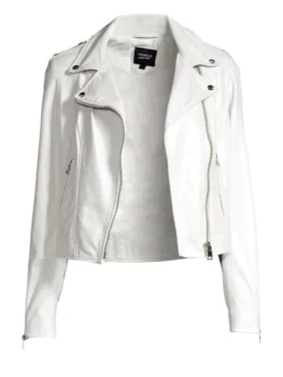 Shop Lamarque Donna Leather Jacket In White