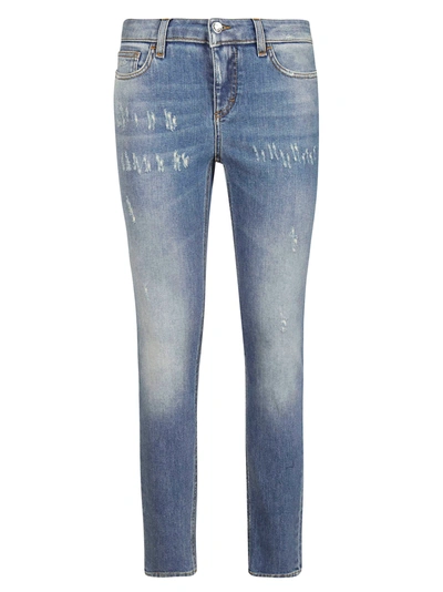 Shop Dolce & Gabbana Faded Ripped Detail Jeans In Blue