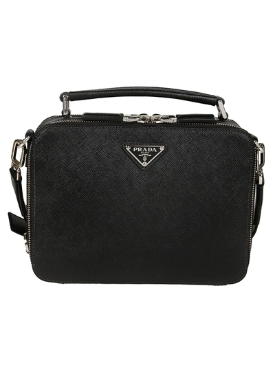 Shop Prada Saffiano Belt Bag In Black