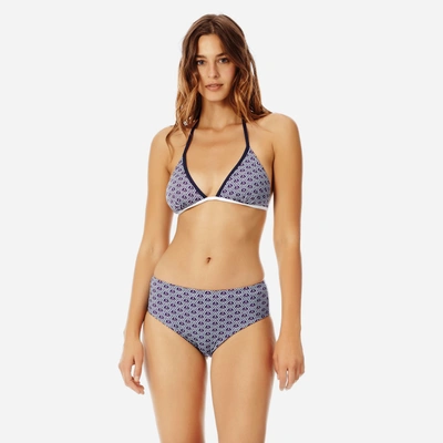Shop Vilebrequin Women Swimwear - Women High-waisted Brief Bikini Bottom Reverso - Swimwear - Fun In Blue