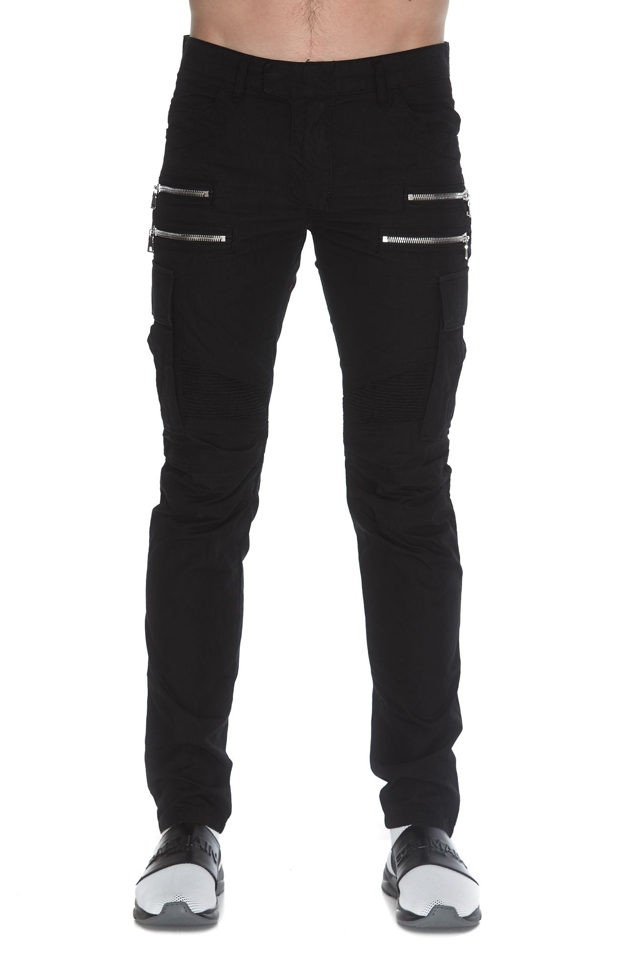 Balmain Tapered Coated Cargo Pants In Black | ModeSens