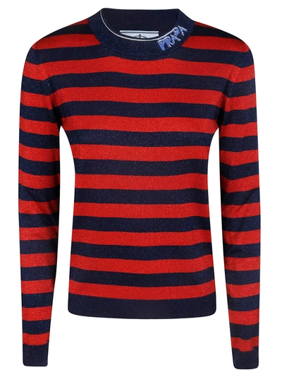 Shop Prada Striped Sweater In Basic