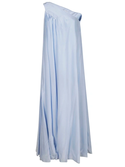 Shop Lanvin One Shoulder Dress In Azure