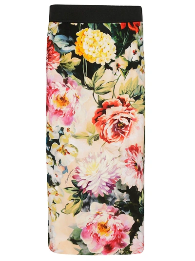 Shop Dolce & Gabbana Floral Print Pencil Skirt In Multicolor