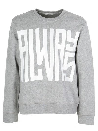 Shop Valentino Always Print Sweater In Grey