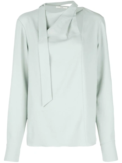 Shop Tibi Cut-out Blouse In Blue