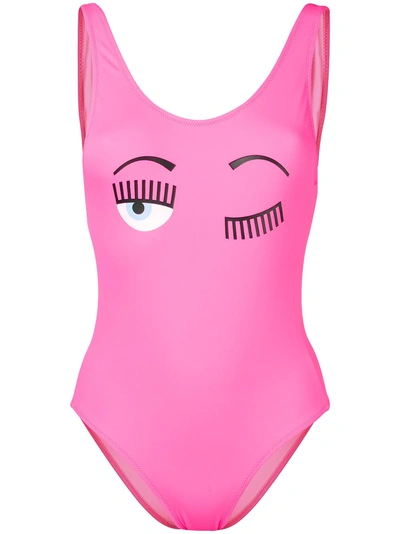 Shop Chiara Ferragni Flirting Print Swimsuit - Pink