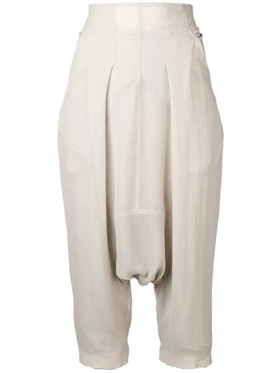 Shop Rick Owens Drop-crotch Trousers - Neutrals