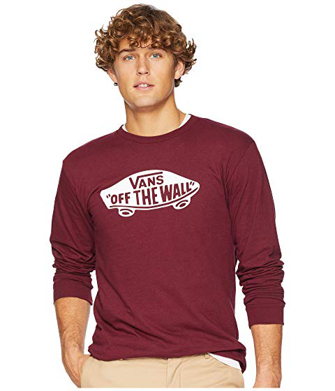 vans burgundy long sleeve t shirt