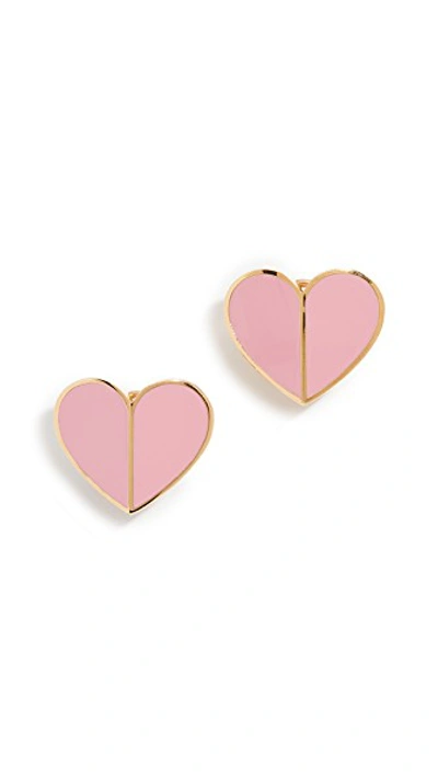 Shop Kate Spade Heritage Spade Heart Stud Earrings In Pink