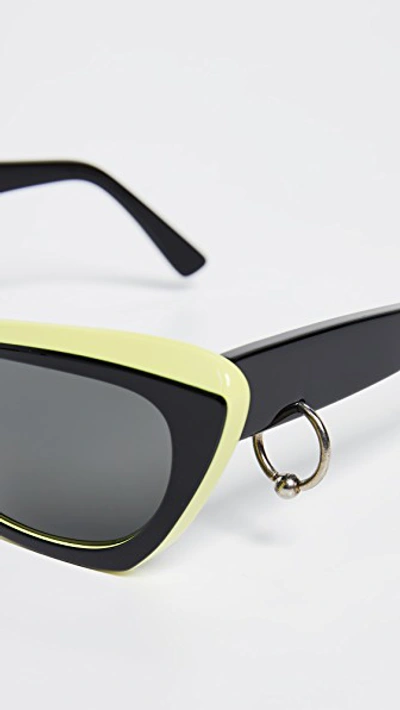 Shop Acne Studios Azalt Sunglasses In Black/yellow