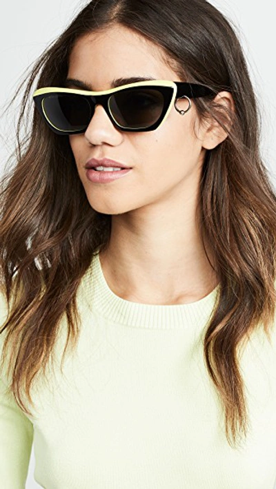 Shop Acne Studios Azalt Sunglasses In Black/yellow