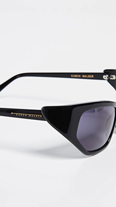 Shop Karen Walker Superhero Sunglasses In Black/smoke Mono