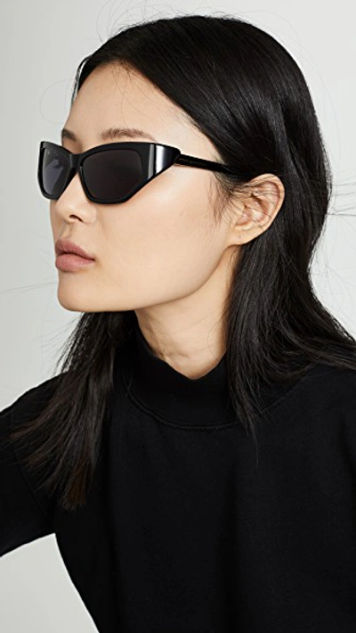 Shop Karen Walker Superhero Sunglasses In Black/smoke Mono